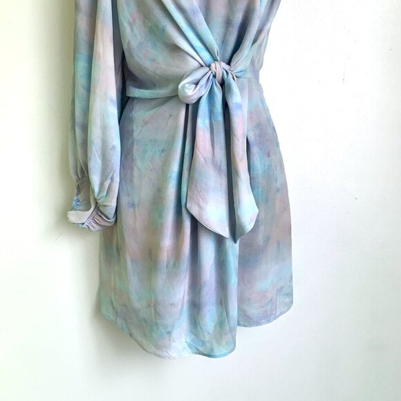 Skylar + Madison Pastel Watercolor One-Shoulder Mini Dress - Picture 2 of 7